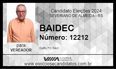 Candidato BAIDEC 2024 - SEVERIANO DE ALMEIDA - Eleições