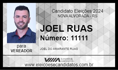 Candidato JOEL RUAS 2024 - NOVA ALVORADA - Eleições