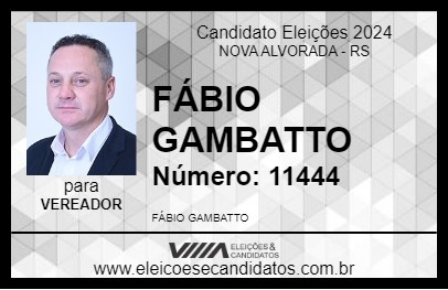 Candidato FÁBIO GAMBATTO 2024 - NOVA ALVORADA - Eleições