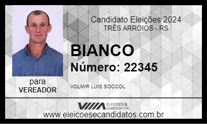 Candidato BIANCO 2024 - TRÊS ARROIOS - Eleições