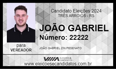 Candidato JOÃO GABRIEL 2024 - TRÊS ARROIOS - Eleições