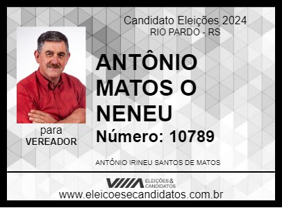 Candidato ANTÔNIO MATOS O NENEU 2024 - RIO PARDO - Eleições