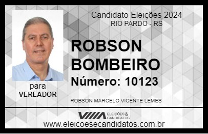 Candidato ROBSON BOMBEIRO 2024 - RIO PARDO - Eleições