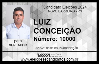 Candidato LUIZ CONCEIÇÃO 2024 - NOVO BARREIRO - Eleições