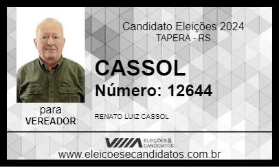 Candidato CASSOL 2024 - TAPERA - Eleições