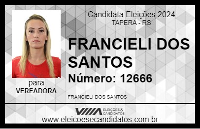 Candidato FRANCIELI DOS SANTOS 2024 - TAPERA - Eleições