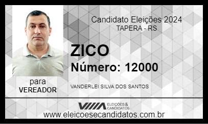 Candidato ZICO 2024 - TAPERA - Eleições