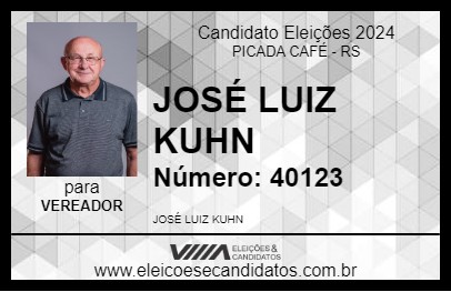 Candidato JOSÉ LUIZ KUHN 2024 - PICADA CAFÉ - Eleições