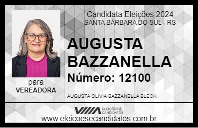 Candidato AUGUSTA BAZZANELLA 2024 - SANTA BÁRBARA DO SUL - Eleições