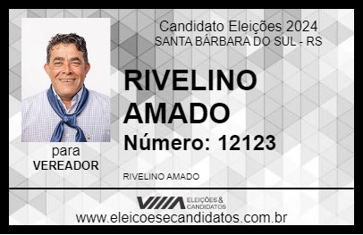 Candidato RIVELINO AMADO 2024 - SANTA BÁRBARA DO SUL - Eleições