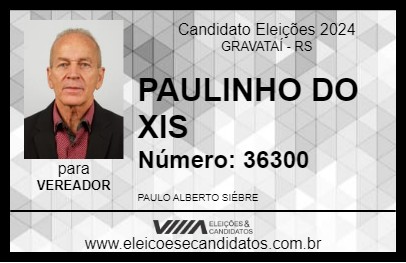 Candidato PAULINHO DO XIS 2024 - GRAVATAÍ - Eleições