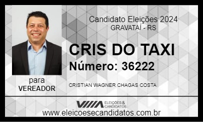 Candidato CRIS DO TAXI 2024 - GRAVATAÍ - Eleições