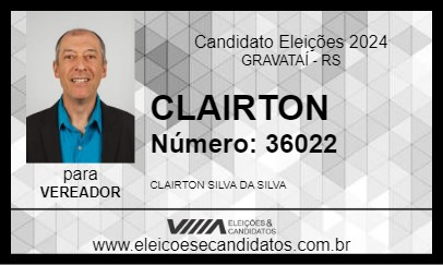 Candidato CLAIRTON 2024 - GRAVATAÍ - Eleições