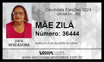 Candidato MÃE ZILÁ 2024 - GRAVATAÍ - Eleições