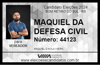 Candidato MAQUIEL DA DEFESA CIVIL 2024 - BOM RETIRO DO SUL - Eleições