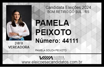 Candidato PAMELA PEIXOTO 2024 - BOM RETIRO DO SUL - Eleições