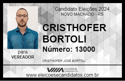 Candidato CRISTHOFER BORTOLI 2024 - NOVO MACHADO - Eleições