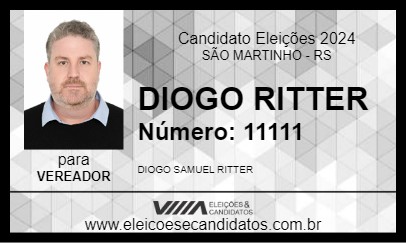 Candidato DIOGO RITTER 2024 - SÃO MARTINHO - Eleições