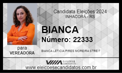 Candidato BIANCA 2024 - INHACORÁ - Eleições