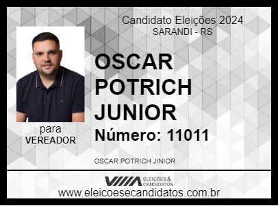 Candidato OSCAR POTRICH JUNIOR 2024 - SARANDI - Eleições