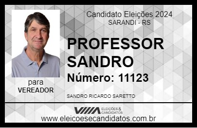 Candidato PROFESSOR SANDRO 2024 - SARANDI - Eleições