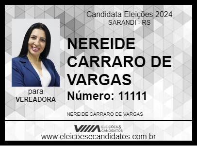 Candidato NEREIDE CARRARO DE VARGAS 2024 - SARANDI - Eleições