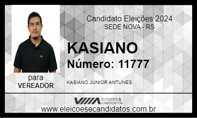 Candidato KASIANO 2024 - SEDE NOVA - Eleições