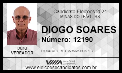 Candidato DIOGO SOARES 2024 - MINAS DO LEÃO - Eleições