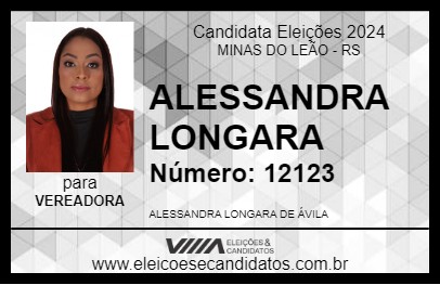 Candidato ALESSANDRA LONGARA 2024 - MINAS DO LEÃO - Eleições