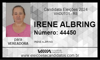 Candidato IRENE ALBRING 2024 - VIADUTOS - Eleições