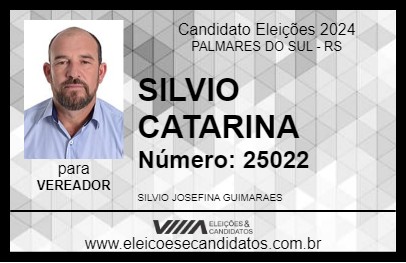 Candidato SILVIO CATARINA 2024 - PALMARES DO SUL - Eleições