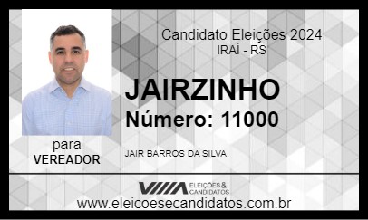 Candidato JAIRZINHO 2024 - IRAÍ - Eleições