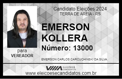 Candidato EMERSON KOLLERA 2024 - TERRA DE AREIA - Eleições