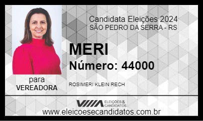 Candidato MERI 2024 - SÃO PEDRO DA SERRA - Eleições