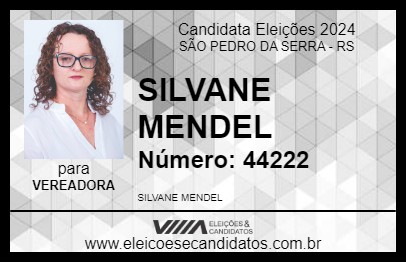 Candidato SILVANE MENDEL 2024 - SÃO PEDRO DA SERRA - Eleições