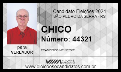 Candidato CHICO 2024 - SÃO PEDRO DA SERRA - Eleições