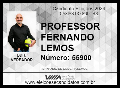 Candidato PROFESSOR FERNANDO LEMOS 2024 - CAXIAS DO SUL - Eleições