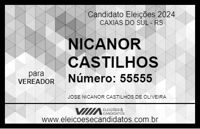 Candidato NICANOR CASTILHOS 2024 - CAXIAS DO SUL - Eleições