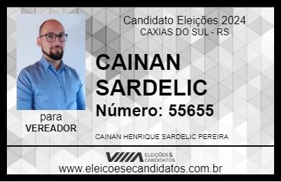 Candidato CAINAN SARDELIC 2024 - CAXIAS DO SUL - Eleições