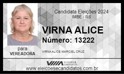 Candidato VIRNA ALICE 2024 - IMBÉ - Eleições