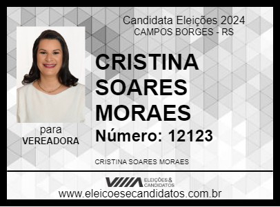 Candidato CRISTINA SOARES MORAES 2024 - CAMPOS BORGES - Eleições