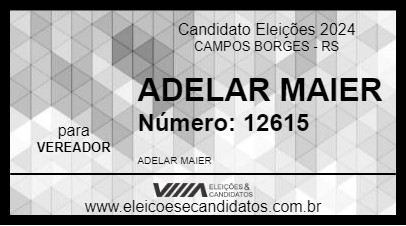 Candidato ADELAR MAIER 2024 - CAMPOS BORGES - Eleições