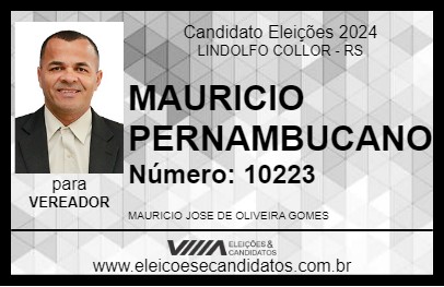 Candidato MAURICIO PERNAMBUCANO 2024 - LINDOLFO COLLOR - Eleições