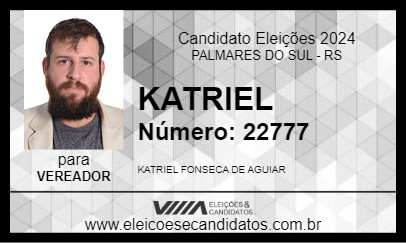 Candidato KATRIEL 2024 - PALMARES DO SUL - Eleições