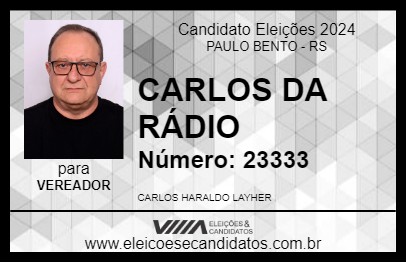 Candidato CARLOS DA RÁDIO 2024 - PAULO BENTO - Eleições