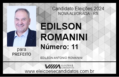 Candidato EDILSON ROMANINI 2024 - NOVA ALVORADA - Eleições