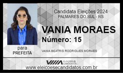 Candidato VANIA MORAES 2024 - PALMARES DO SUL - Eleições