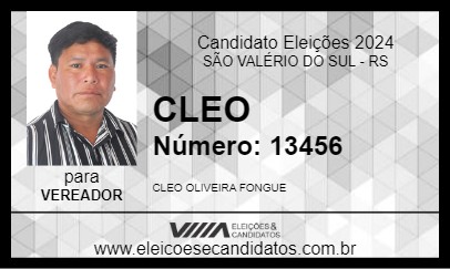 Candidato CLEO 2024 - SÃO VALÉRIO DO SUL - Eleições