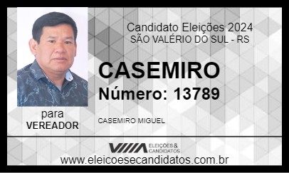 Candidato CASEMIRO 2024 - SÃO VALÉRIO DO SUL - Eleições