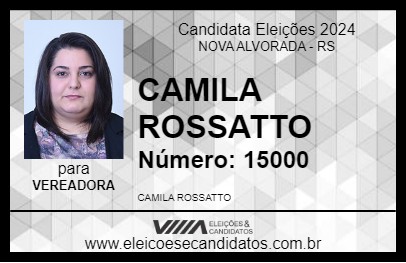 Candidato CAMILA ROSSATTO 2024 - NOVA ALVORADA - Eleições